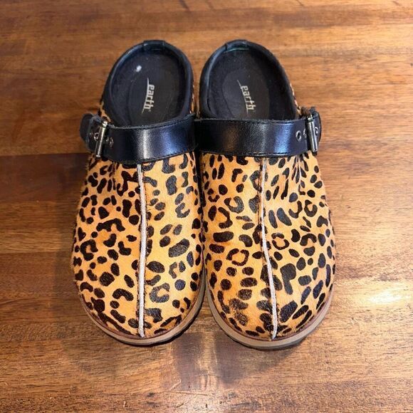 Earth Lyra Navy Blue Velvet Leather Clogs Mules Slide-on - Picture 3 of 7